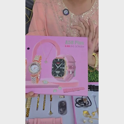 A58 Plus Smart Watch Gift Sets 6 IN 1