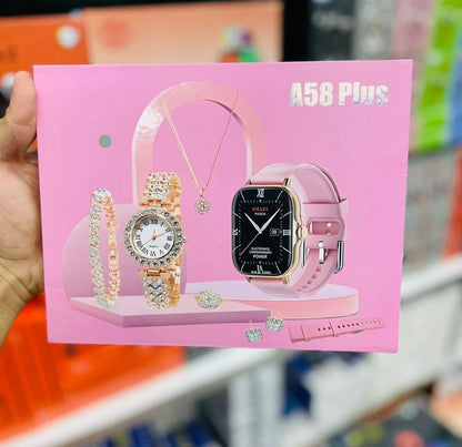 A58 Plus Smart Watch Gift Sets 6 IN 1